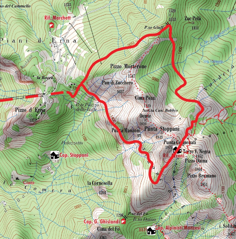 MAPPA CON TRACCIA ROSSA